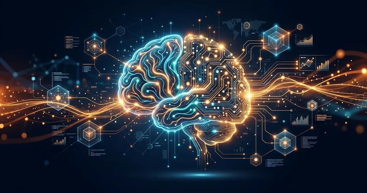 Brain connected to AI neural networks